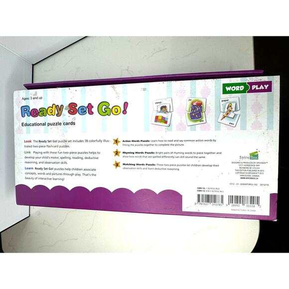 2012 Ready Set Go Educational Puzzle Cards Look Link Learn Action Rhyming Match - Picture 2 of 5